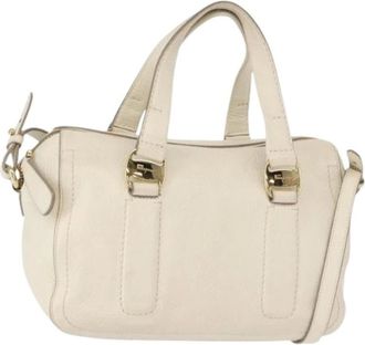 Ferragamo Pre-owned Handbags, female, White, Size: ONE SIZE Pre-owned Leather Handbag
