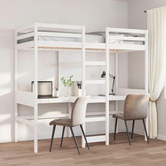 Berkfield Home Loft Bed Frame without Mattress White 75x190cm Solid Wood Pine | Size: 75x190 cm