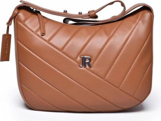 John Richmond Cognac Quilted Zip Polyurethane Shoulder Bag