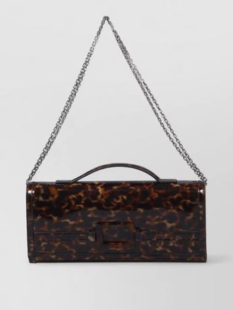 Roger Vivier turtle buckle clutch bag chain handle