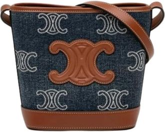 Celine Pre-owned Denim Bucket Bag - Dames - Vintage Tas - Blauw - ONE Size - Denim - Vintage