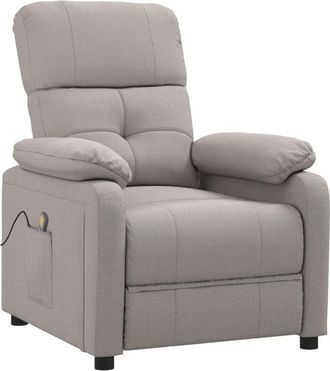 vidaXL Sill&oacute;n De Masaje Reclinable De Tela Gris Taup&eacute; Vidaxl