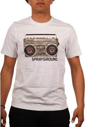 Sprayground Vintage Stereo Print T-Shirt - Heren - T-shirts - Wit - S - Tops