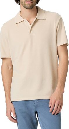 Paige Demille Cotton Piqu&eacute; Polo in Pale Khaki Combo at Nordstrom, Size X-Large
