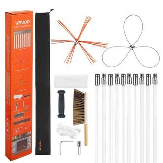 OEM Kit De Cepillo Limpieza De Chimenea, 2 Cabezales, 10 M Varilla Flexible De Nylon, Gafas, Bolsa, Deshollinador Durable Resistente Flexible A 90&deg; Para C