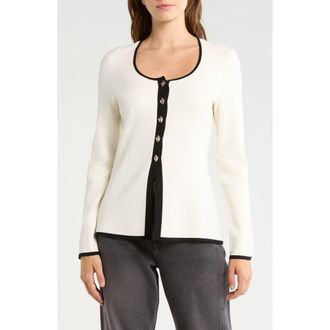 Rag & Bone Ema Scoop Neck Cardigan in Chalk at Nordstrom Rack, Size X-Small