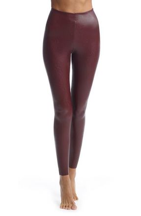 Commando Control Top Faux Leather Leggings in Oxblood at Nordstrom, Size X-Large