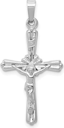 Diamond2Deal 14k White Gold Polished INRI Crucifix Pendant