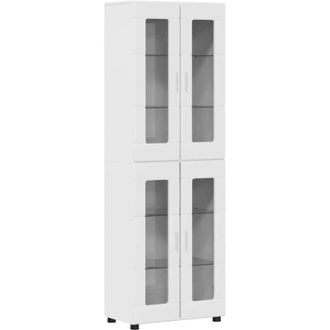 vidaXL Highboard High Gloss White 60 x 35 x 182 cm Engineered Wood vidaXL