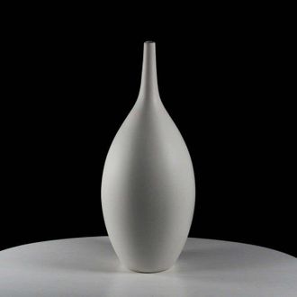 OEM Jarr&oacute;n Alto Decorativo De Cer&aacute;mica Blanca Sevilla - 47 Cm