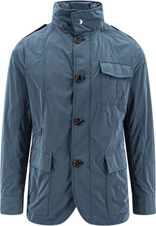 Moorer Winddichte jas met verborgen capuchon - Heren - Winterjassen - Blauw - 4XL - Jassen