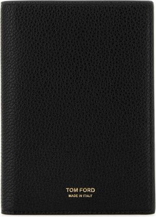 Tom Ford Stijlvolle zwarte leren paspoorthouder - Heren - Portefeuilles - Zwart - ONE Size - Accessoires