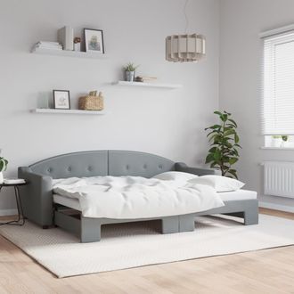 vidaXL Sof&aacute; Cama Nido Tela Gris Claro 80x200 Cm Vidaxl