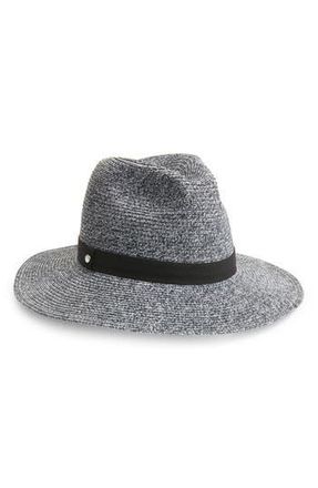 Nordstrom Packable Braided Paper Straw Panama Hat in Black Combo at Nordstrom Rack