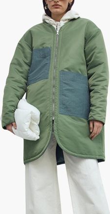 Caalo Reversible Down Coat in Green /Blue at Nordstrom, Size X-Small