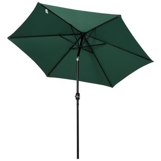 OUTSUNNY Sombrilla de jard&iacute;n 260x260x235 cm verde