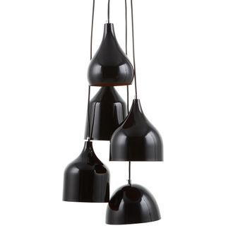 Beliani Beliani - L&aacute;mpara De Techo 5 Luces De Metal Negro Moderna Decoraci&oacute;n Interior Exterior Savio