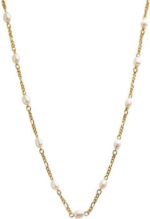 Argento Vivo Freshwater Pearl Figaro Chain Necklace in Gold/pearl at Nordstrom