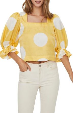Vero Moda Womens Polka Dot Top in Cornsilk at Nordstrom, Size X-Small