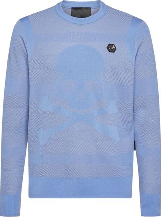 Philipp Plein Heren, Truien, Blauw, Maat: 4XL Zijde