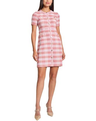 Misook Misook Bold Plaid Tweed Knit Sheath Dress