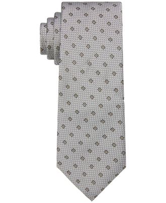 Calvin Klein Mens Multi-Texture Neat Tie - Dark Beige