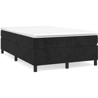 vidaXL Cama Box Spring Con Colch&oacute;n Terciopelo Negro 120x190 Cm Vidaxl