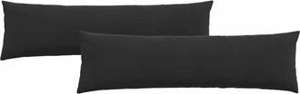 vidaXL Cojines De Sof&aacute; 2 Pcs Negro 145 X 40 Cm Tela De Pana Vidaxl