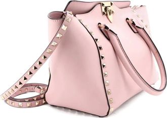 Valentino Garavani Rockstud Rigid Leather Small tote bag - Roze