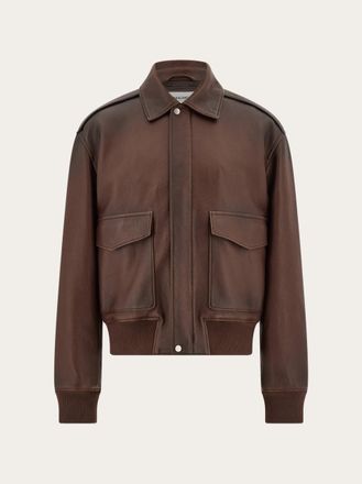 Ferragamo Men Leather blouson Brown