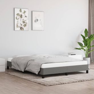 vidaXL Estructura De Cama Sin Colch&oacute;n Tela Gris Oscuro 140x200 Cm Vidaxl