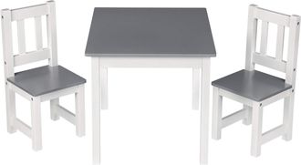 Woltu Tavolo Da Gioco + 2 Sedie Per Bambini Set Tavolino Da Pittura In Legno - Woltu