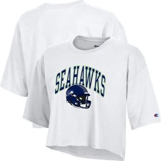 Champion Womens Champion White Seattle Seahawks Boyfriend Cropped T-Shirt at Nordstrom, Size Xx-Large