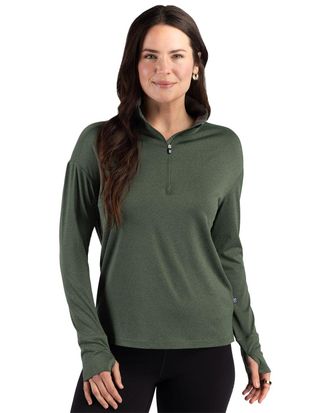Cutter & Buck Forge Recycled Four-Way Stretch Womens Quarter Zip Pullover