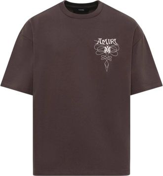 Amiri Lasso Oversized Tee - Heren - T-shirts - Bruin - S - Katoen - Tops