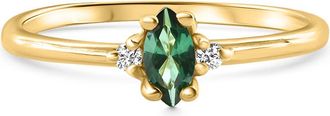 Pompeii3 1/3Ct TW Marquise Emerald & Diamond Ring 10k Gold Lab Grown