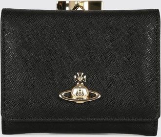 Vivienne Westwood Portafoglio Tri Fold in pelle saffiano con logo Orb