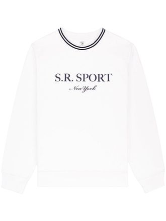Sporty & Rich SR Sport logo-print cotton sweatshirt - White