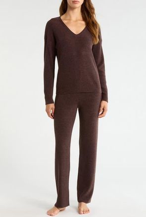 Barefoot Dreams CozyChic Ultra Lite Rib Pajamas in Umber at Nordstrom, Size X-Large