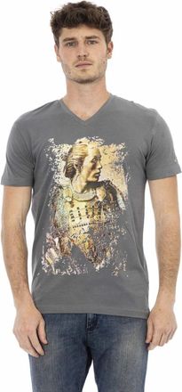 Trussardi Korte Mouw V-hals T-shirt - Heren - T-shirts - Grijs - L - Tops