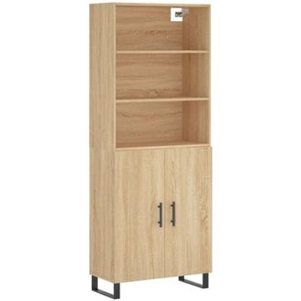 vidaXL Aparador alto madera contrachapada color roble 69,5x34x180 cm vidaXL