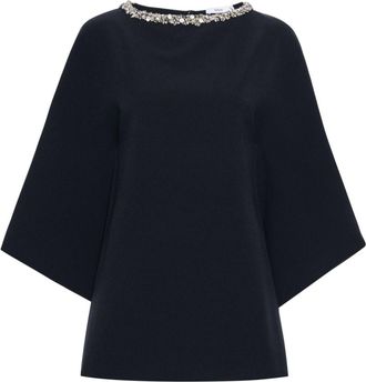 SAFiYAA Arama crystal-embellished blouse - women - Elastane/Polyester/Resin - 38 - Blue