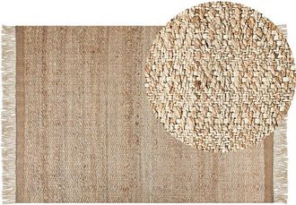 Beliani Rug ABANA Beige 140 x 200 cm Jute