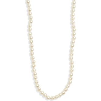 Valentino Garavani Oval Faux Pearl Necklace in Oro/nero/crystal/cream at Nordstrom