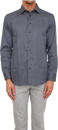 Etro Roma Shirt - Heren - Casual Overhemden - Blauw - XL - Katoen - Overhemden