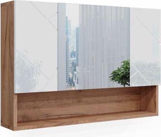 Vicco Armario con espejo para baño Irma, Roble, 80.1 x 55 cm