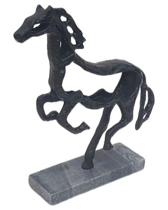 Sagebrook Home 13In Galloping Horse On Marble Base