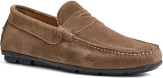 Aquatalia Enzo Water Resistant Driving Loafer in Taupe Suede at Nordstrom, Size 10.5