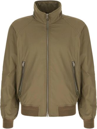 Tom Ford Cashmere-Gevoerde Blouson - Heren - Bomber jackets - Groen - S - Leer - Jassen
