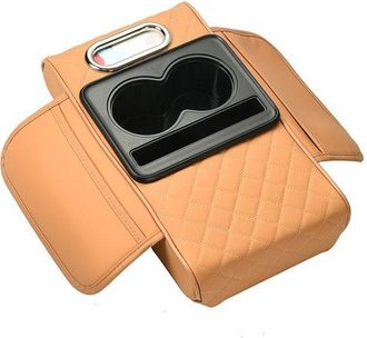 OEM Funda Para Consola Central - Impermeable - Con Portavasos Y Soporte Para Tel&eacute;fono - Granate